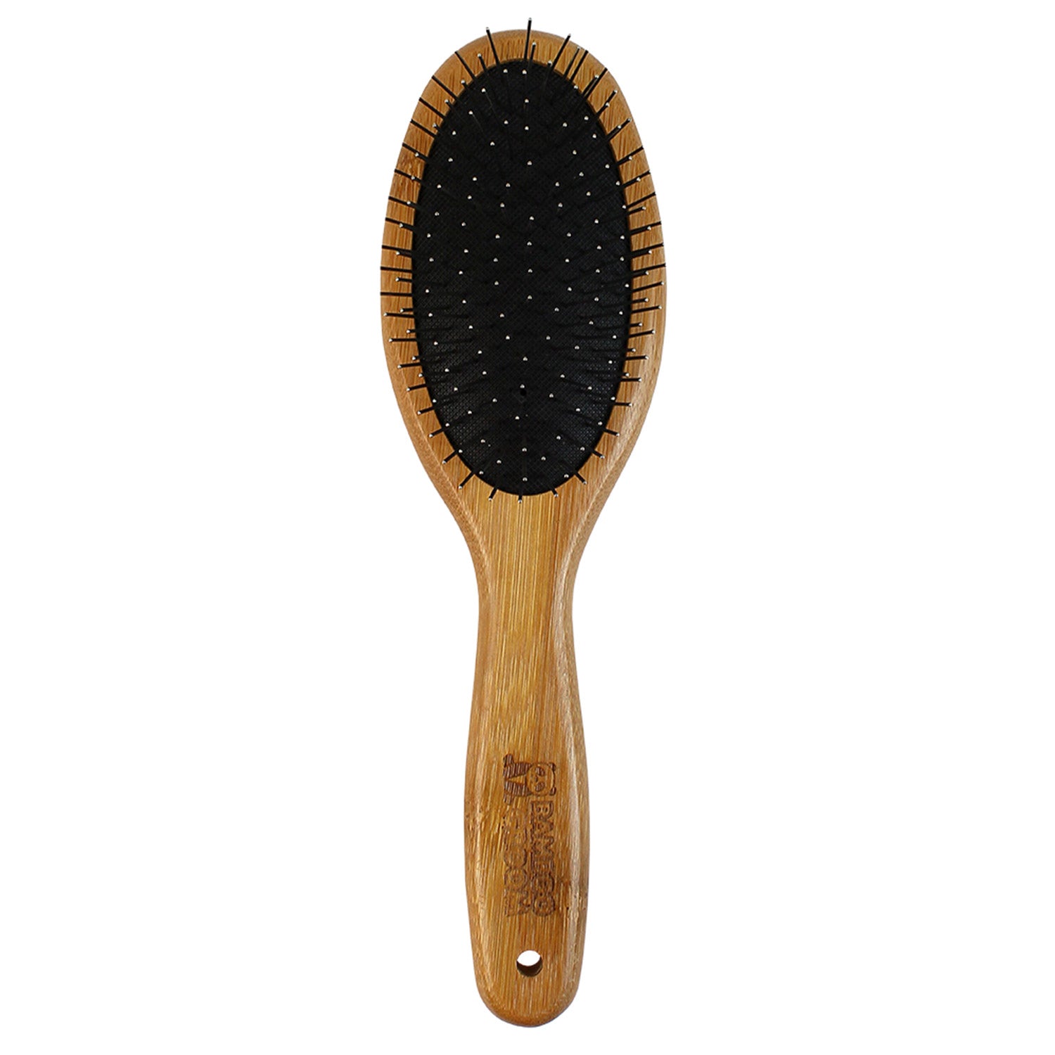 Bamboo Groom Oval Pin Brush with Stainless Steel Pins - Large