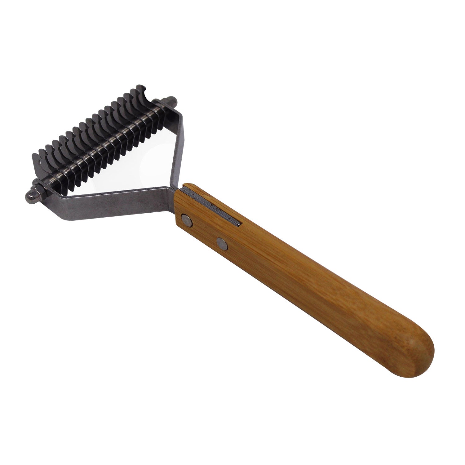 Bamboo Groom Dematting Comb with 17 Stainless Steel Teeth
