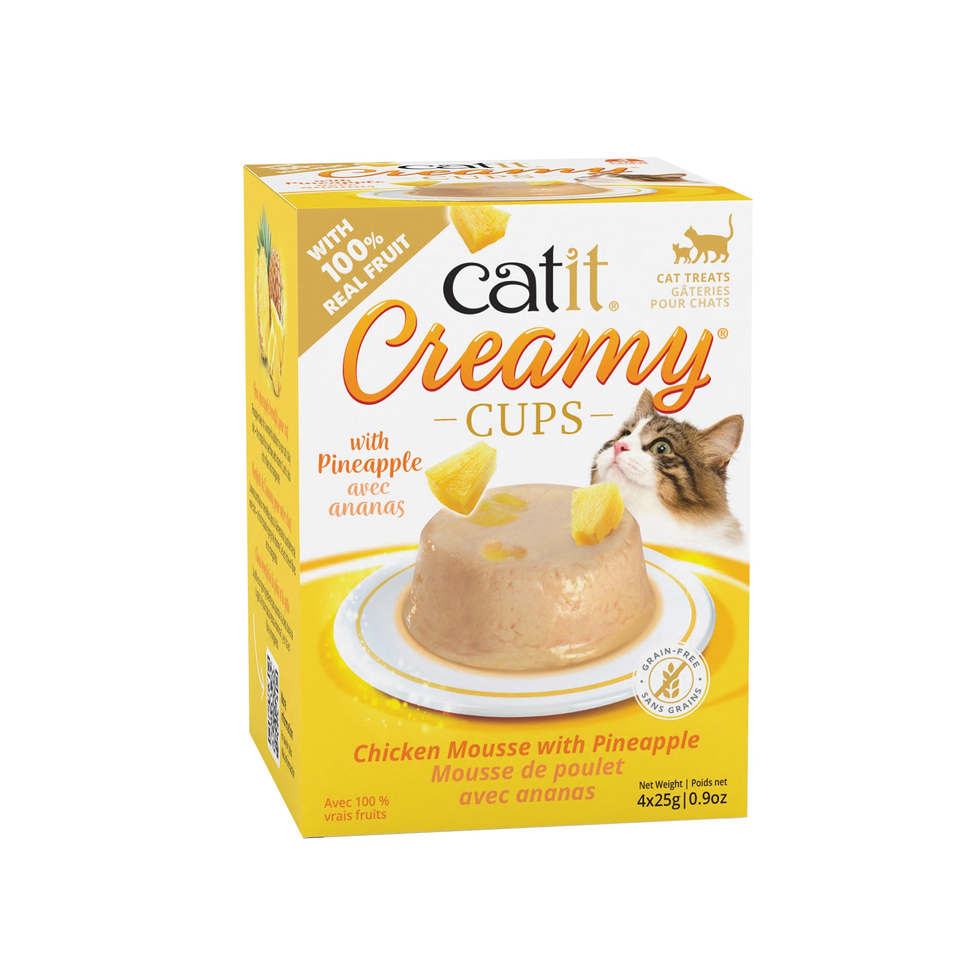 Catit Creamy Cups - Chicken Mousse with Pineapple - 4 x 25g