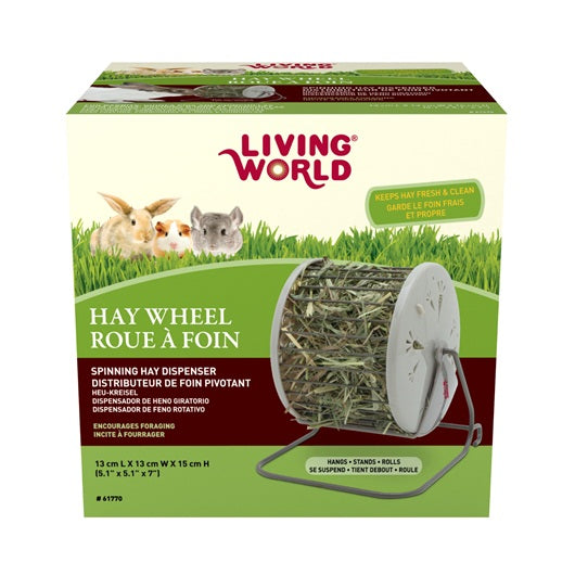 Living World Hay - Wheel - 13 cm L X 13 cm W X 15 cm H (5.1" x 5.1" x 7")