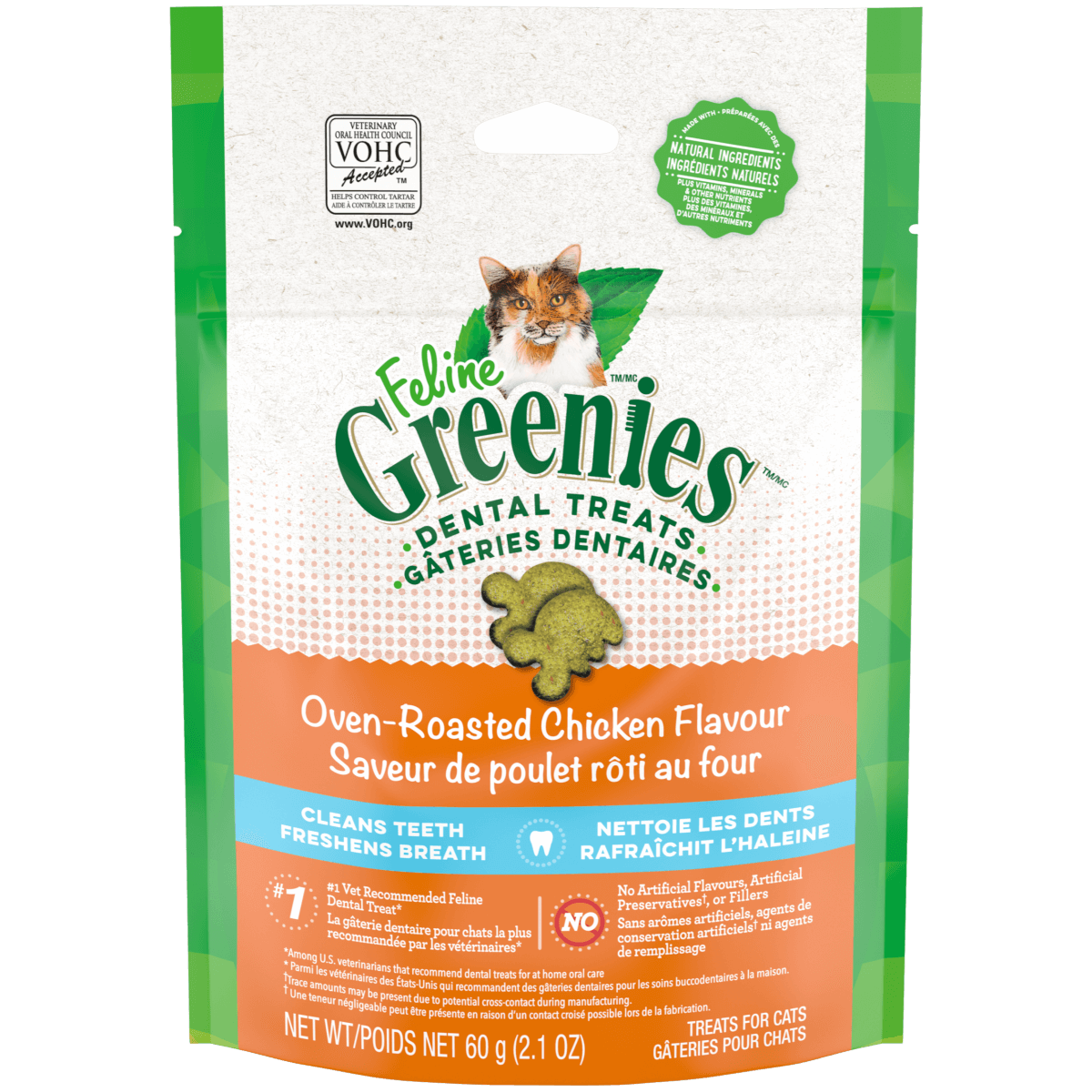 FELINE GREENIES™ Adult Dental Oven Roasted Chicken Flavour 60 g (2.1oz)