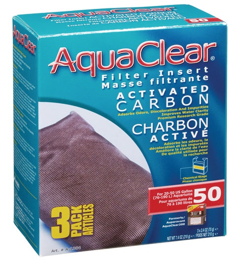 Charbon activé pour AquaClear 50/200, 210 g (7,4 oz), paquet de 3