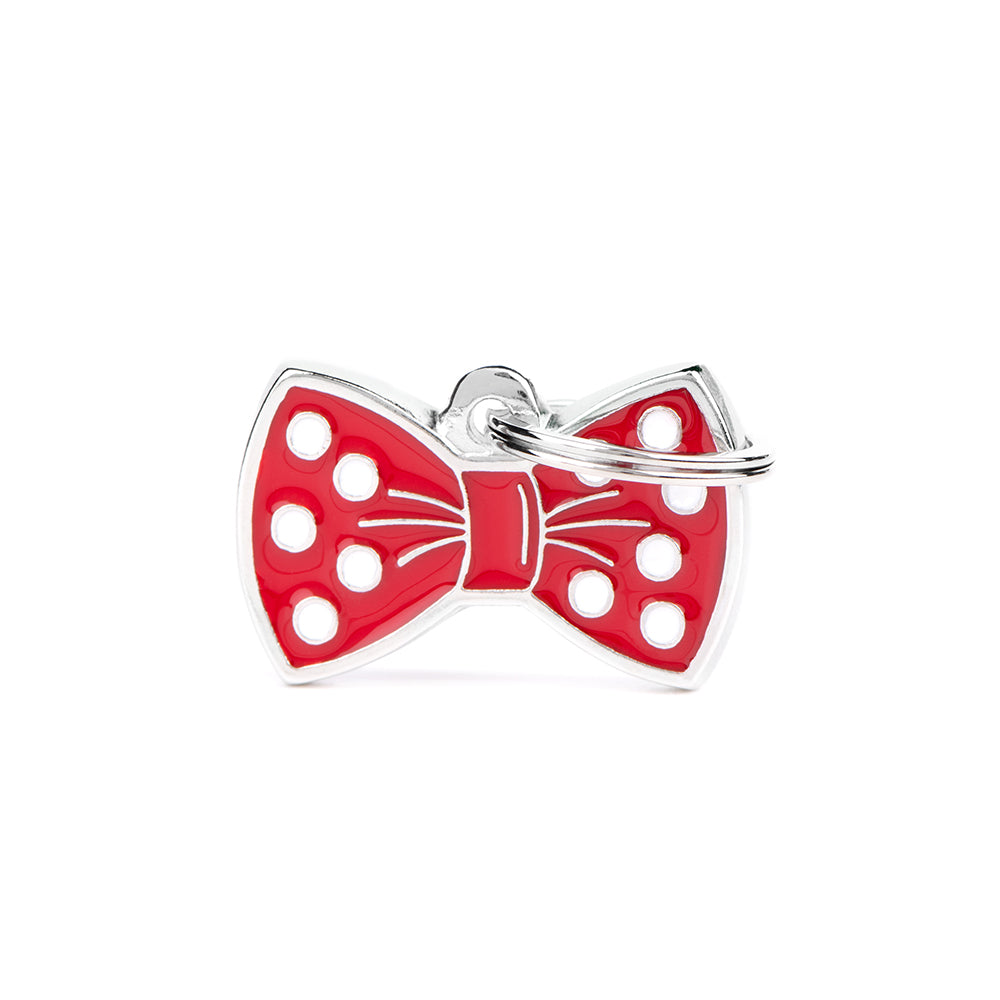 ID Tag Bow Tie Red (inscription on 1 side only)