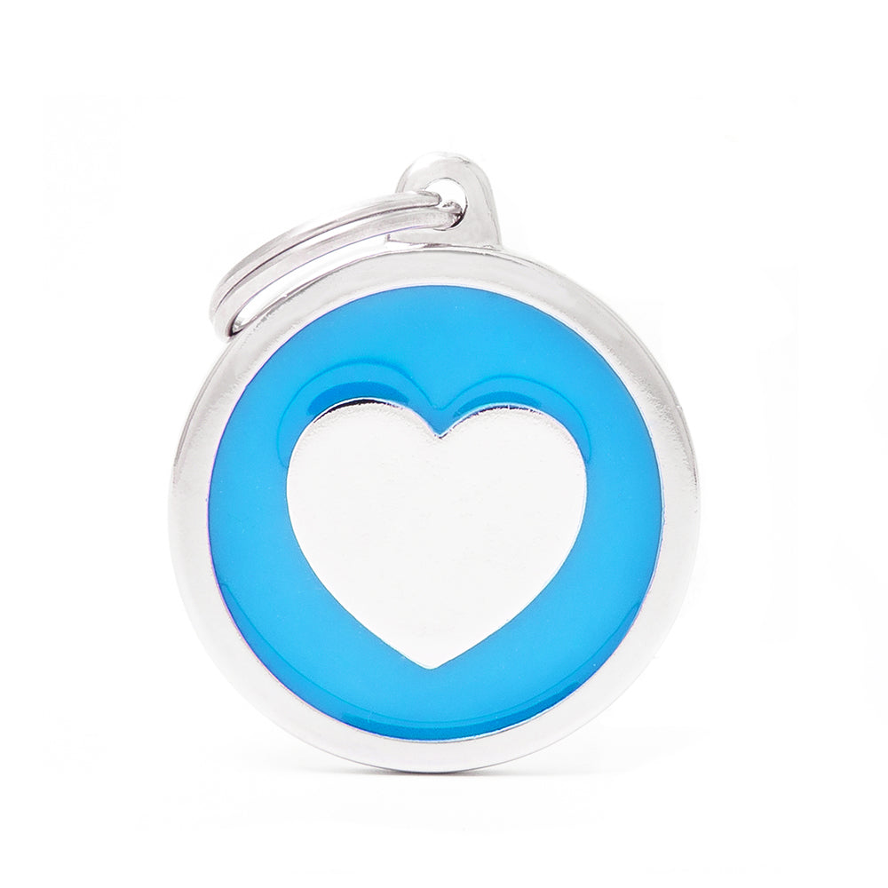 ID Tag Blue Heart (inscription on 1 side only)
