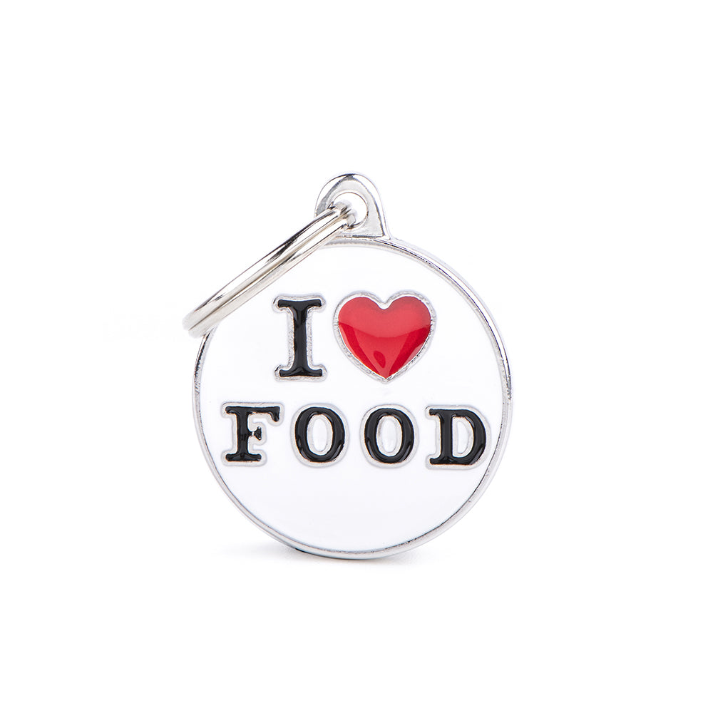 ID TAG I LOVE FOOD (Inscription on 1 side only)