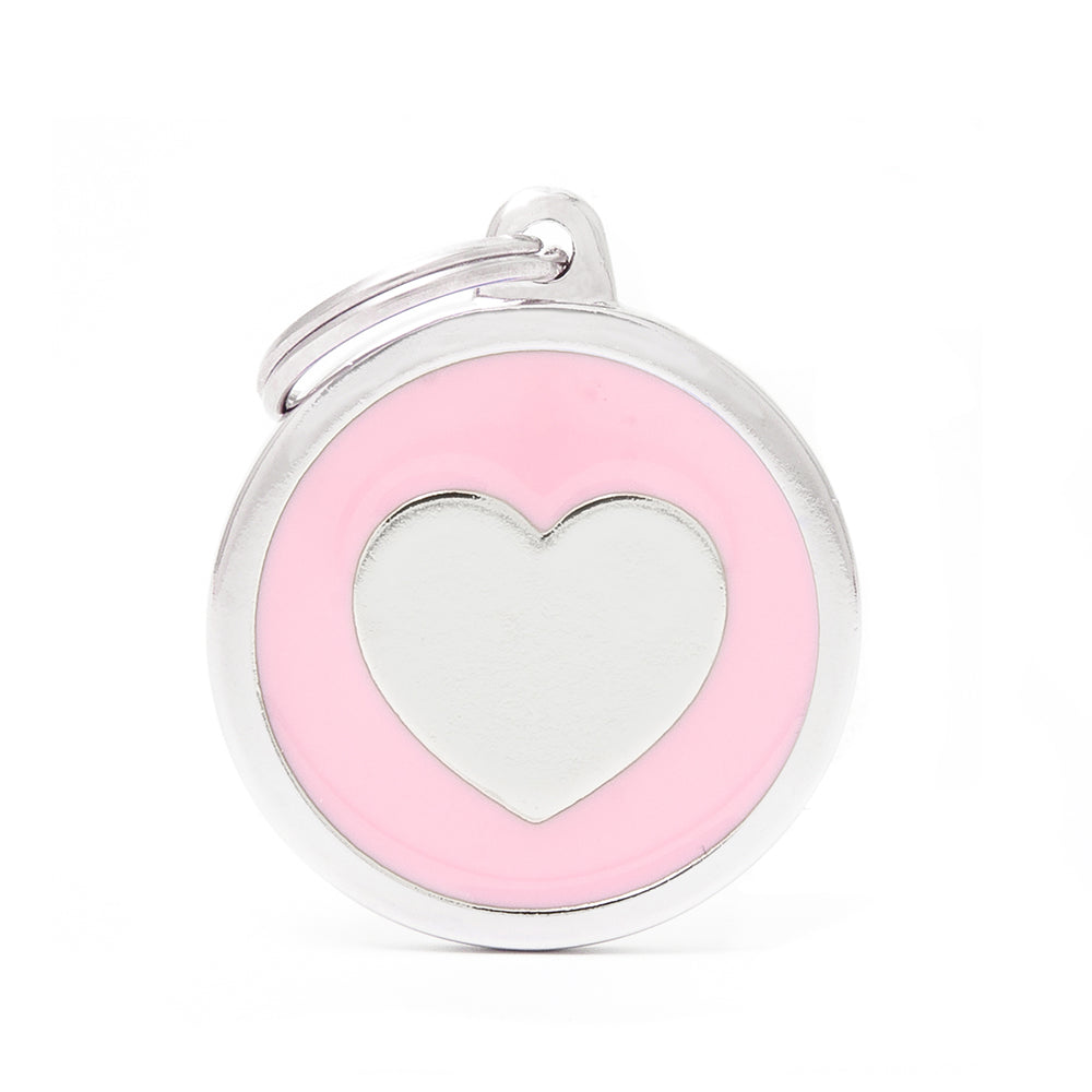 ID Tag Pink Heart (inscription on 1 side only)