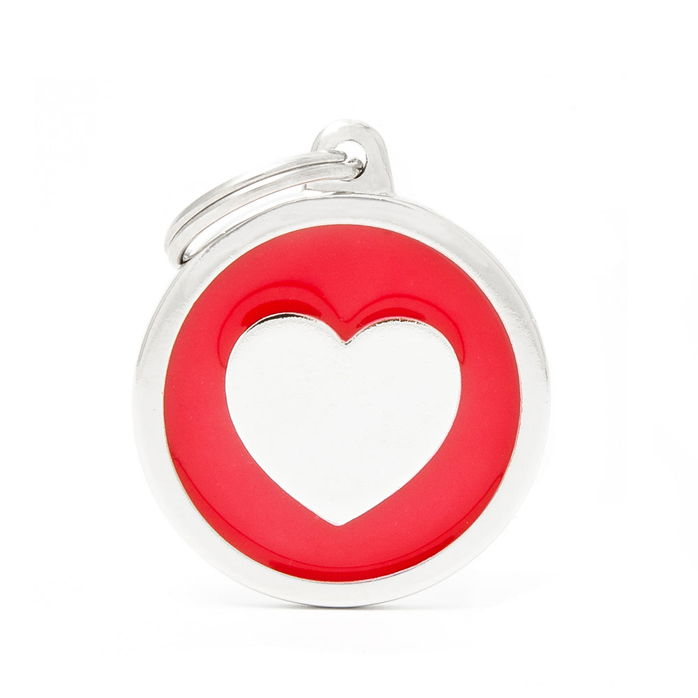 ID Tag Red Heart (inscription on 1 side only)
