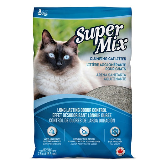 Litière agglomérante Super Mix Cat Love non parfumée, 7,5 kg (16,5 lb)