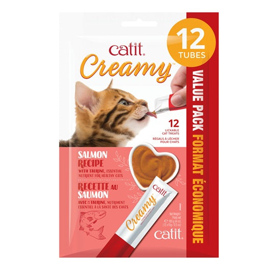 Catit Creamy Lickable Cat Treat - Salmon Flavour - 12 pack
