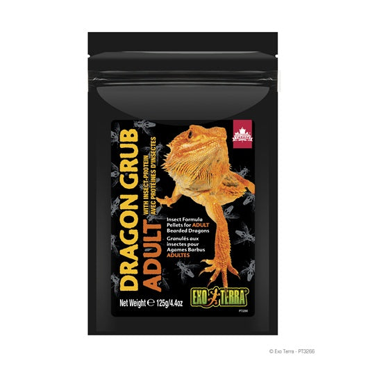 Exo Terra Dragon Grub Insect Formula Pellets for Adult Bearded Dragons 