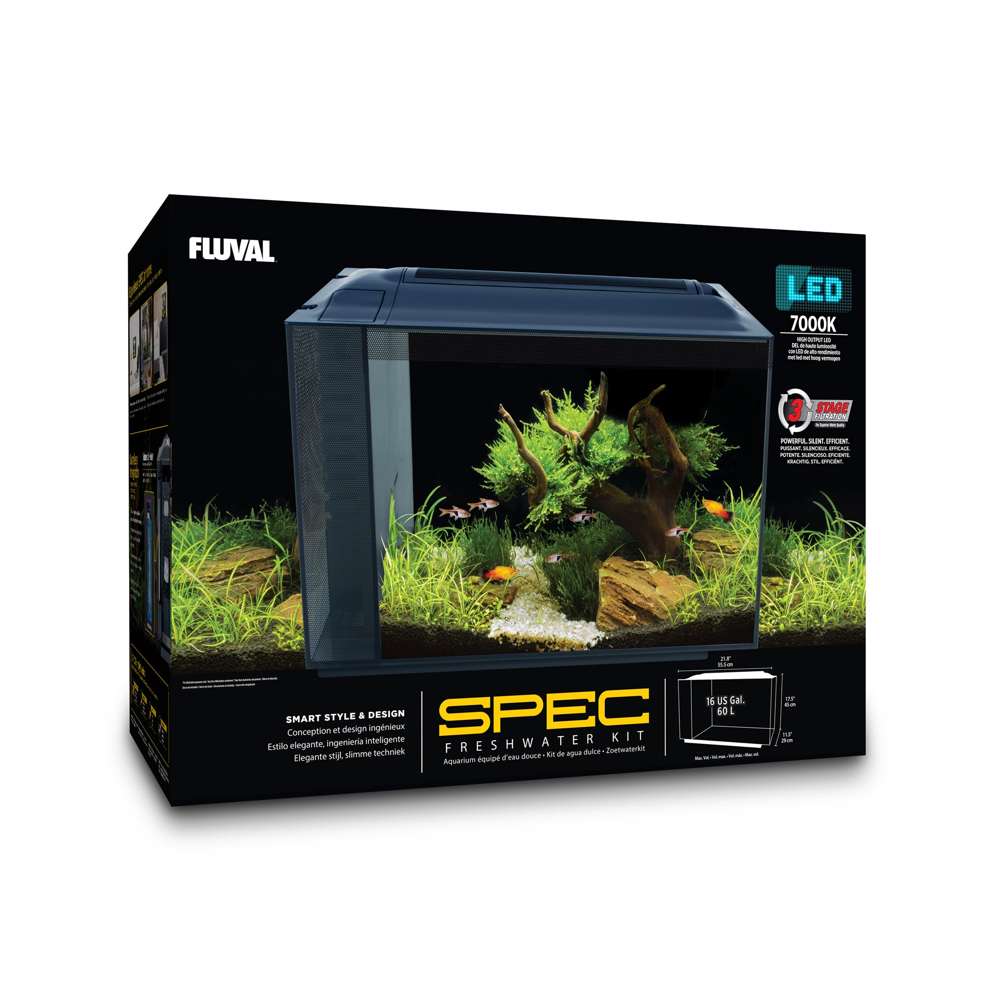 Fluval Spec Aquarium Kit – Black - 60 L (16 US gal)