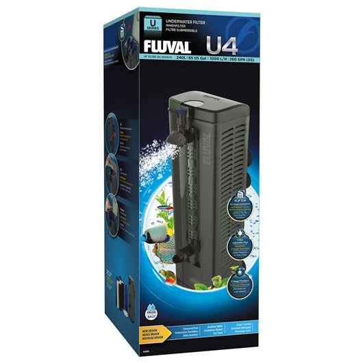 Filtre submersible Fluval U4, pour aquariums contenant de 130 à 240 L (de 34 à 65 gal US)