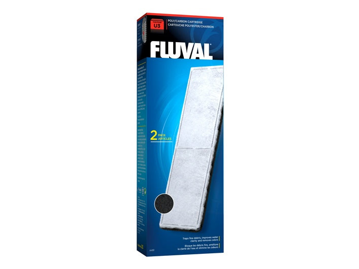 Cartouches de polyester/charbon pour filtre submersible Fluval U3, paquet de 2