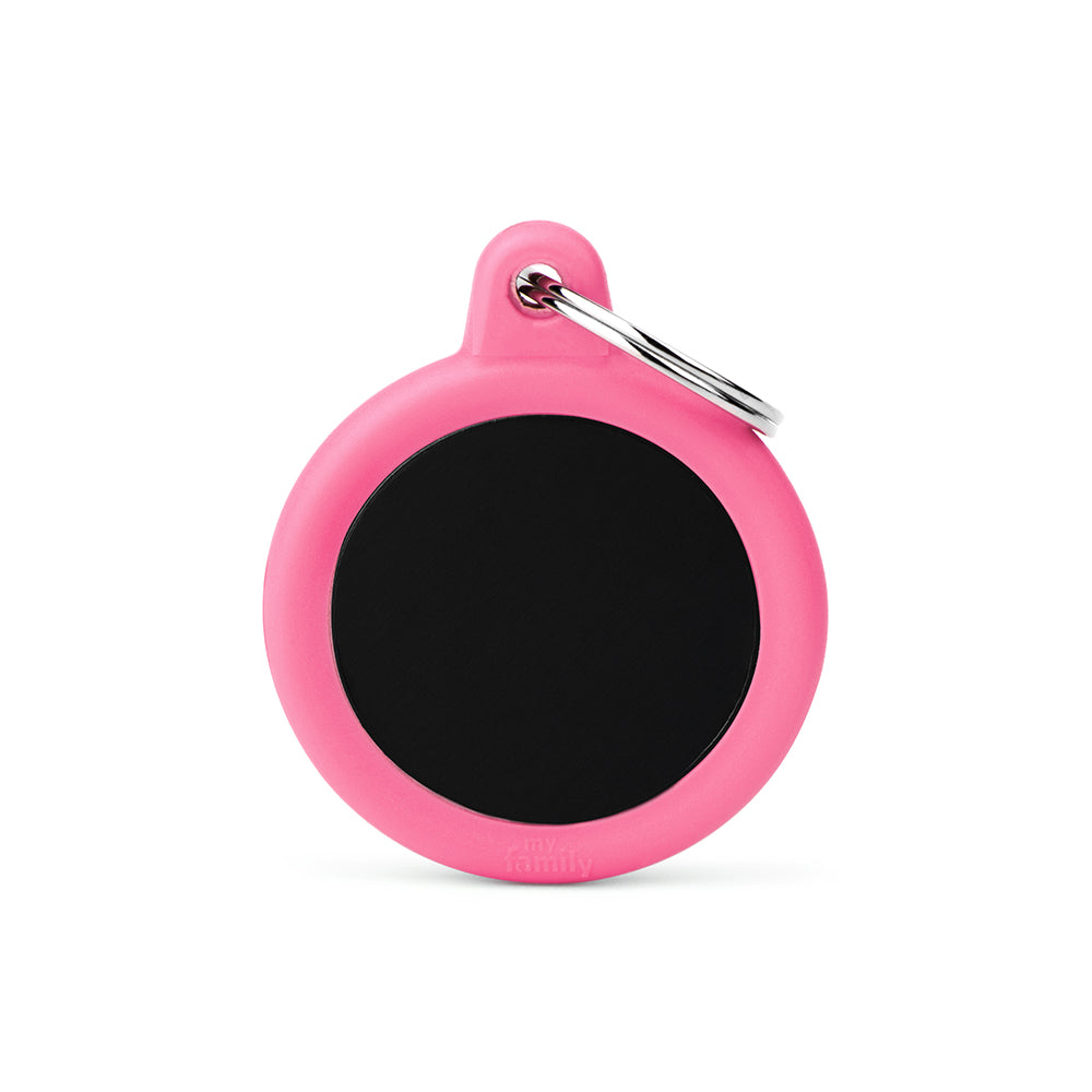 ID Tag Pink and Black Hushtag (inscription on 2 sides)