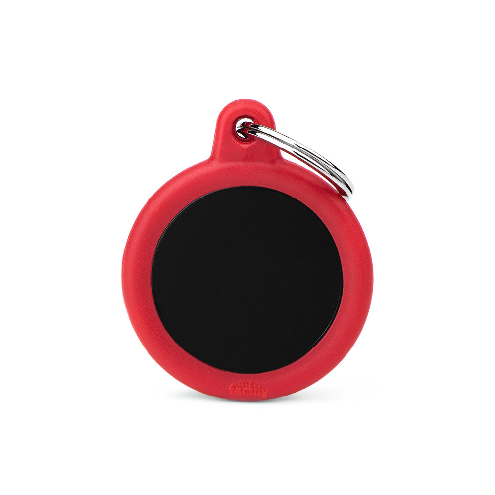 ID Tag Hushtag Black and Red Circle (inscription on both side)