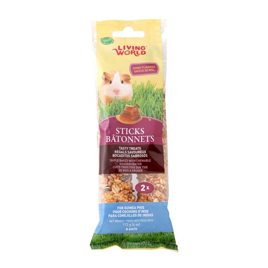 Living World Guinea Pig Sticks - Honey Flavour - 112 g (4 oz) - 2 pack