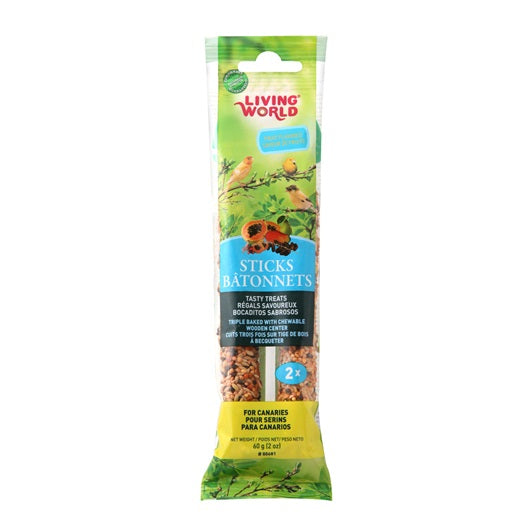 Living World Canary Sticks - Fruit Flavour - 60 g (2 oz), 2-pack
