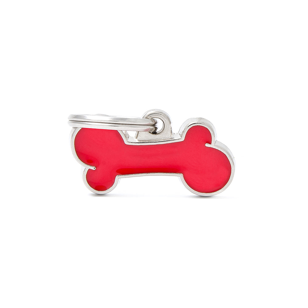 ID Tag Red Classic Bone ( inscription on 1 side only )