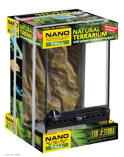 Exo Terra Nano Tall Terrarium - 20 x 20 x 30 cm (8” x 8” x 12”)