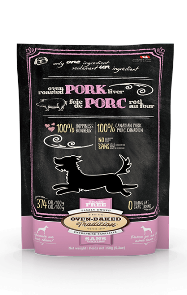 Gâteries Naturelles Rôtie au Four pour Chien Oven-Baked Tradition– Foie de Porc 150 g (5.3 oz)