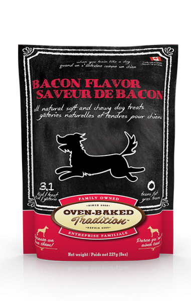Gâteries Naturelles et Tendre pour Chiens Oven-Baked Tradition– Saveur de Bacon 227 g. (8 oz)