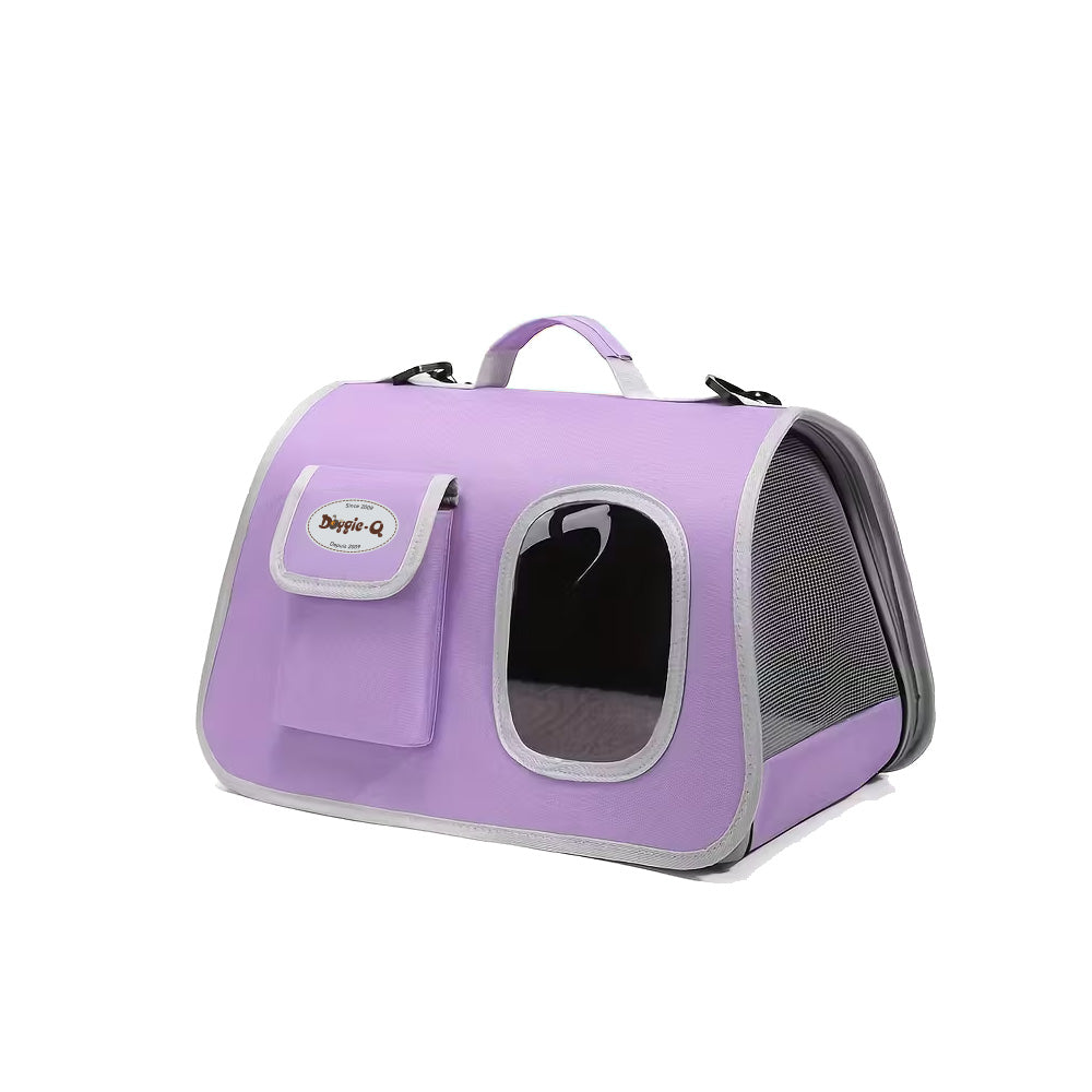DOGGIE-Q Cage de transport pour animaux de compagnie avec fenêtre Mauve - La niche&amp;moi
