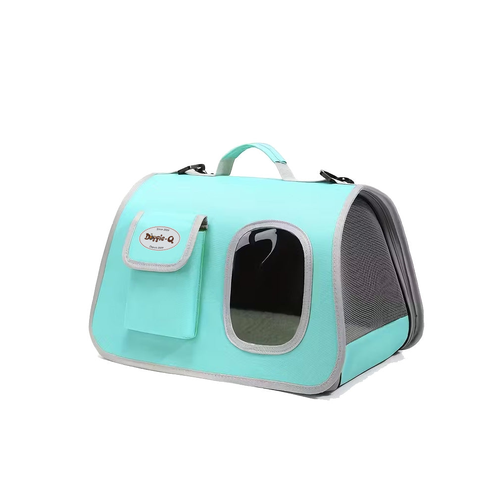 DOGGIE-Q Cage de transport pour animaux de compagnie avec fenêtre Vert - La niche&amp;moi