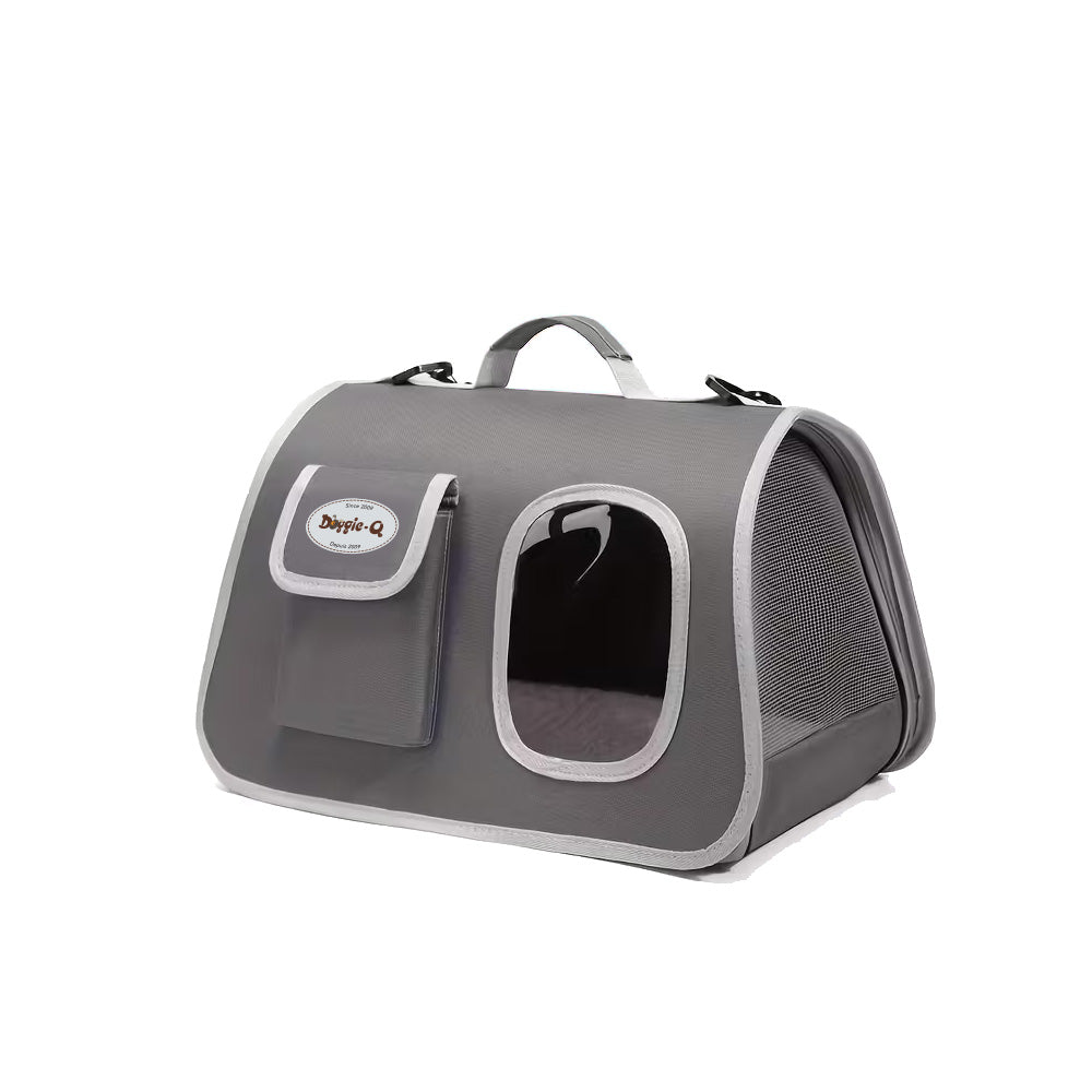 DOGGIE-Q Cage de transport pour animaux de compagnie avec fenêtre Gris - La niche&moi