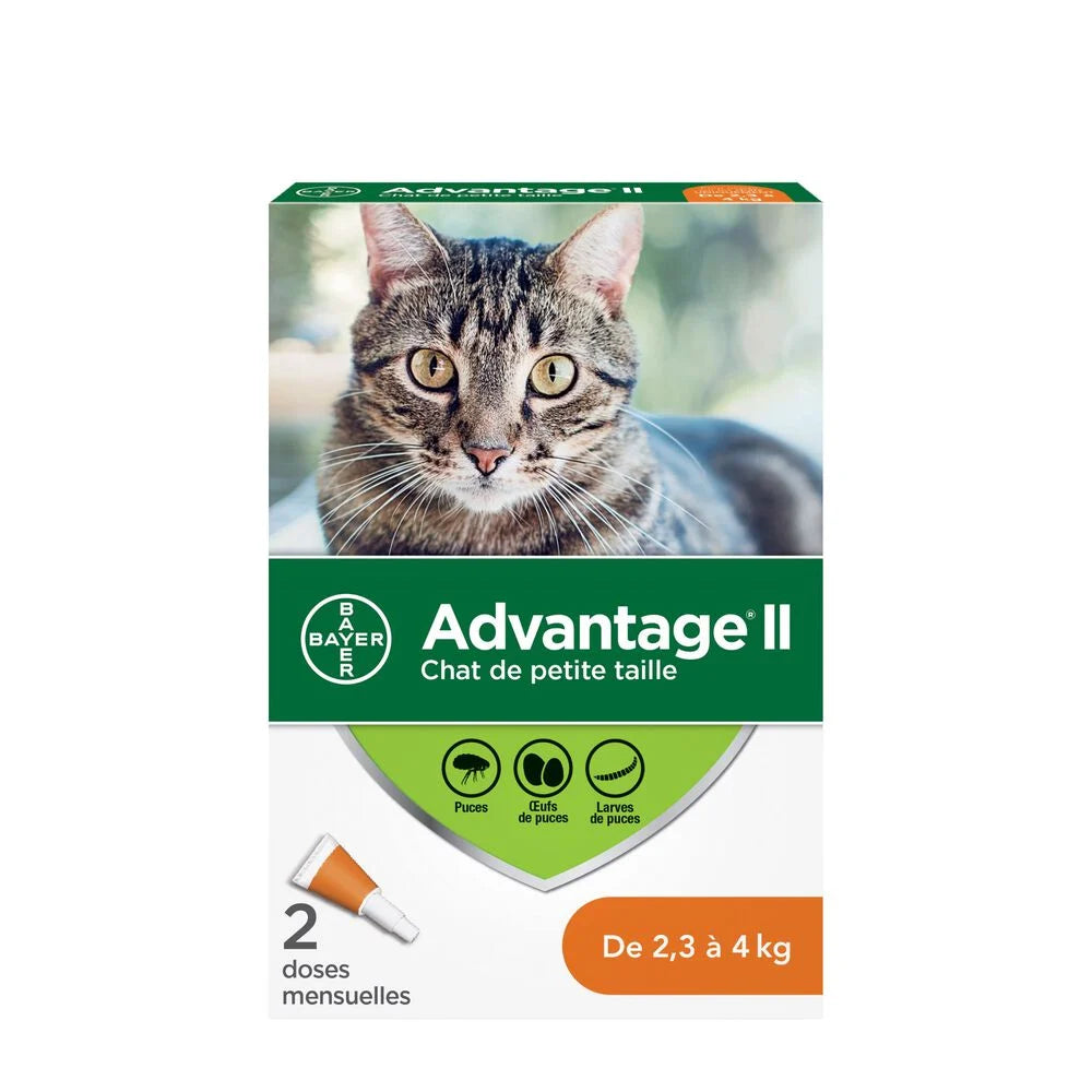 Advantage II pour Chats (entre 2.3 kg et 4 kg) 2 doses - La niche&amp;moi