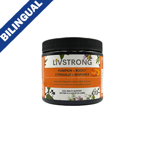 Livstrong Citrouille + Rendorce, Soutien à la Santé Du Chiens et Chats 120g - La niche&moi
