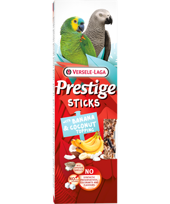 Versele-Laga Prestige Sticks Pour Perroquets avec Banane & Garniture de Coco 140g