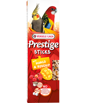 Versele-Laga Prestige Sticks Pour Petits Perroquets avec Mangue & Églantine 140g