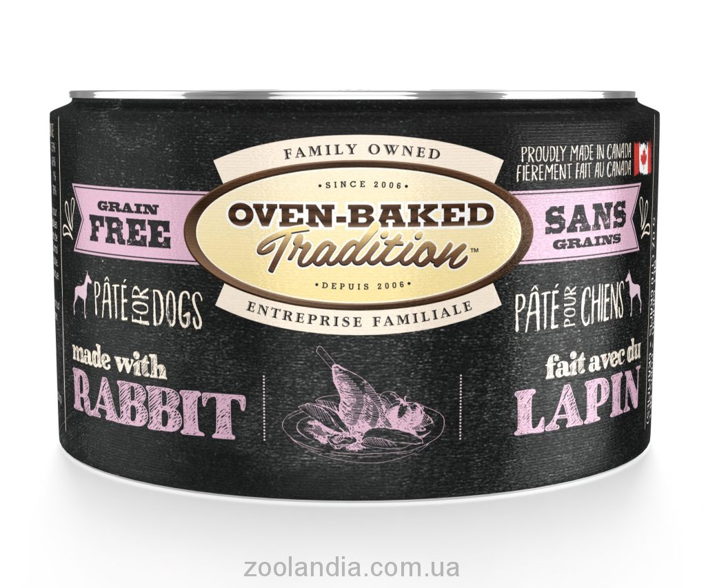 Pâté Sans Grains Oven-Baked Tradition Pour Chat Adulte – LAPIN 5.5oz - La niche&amp;moi