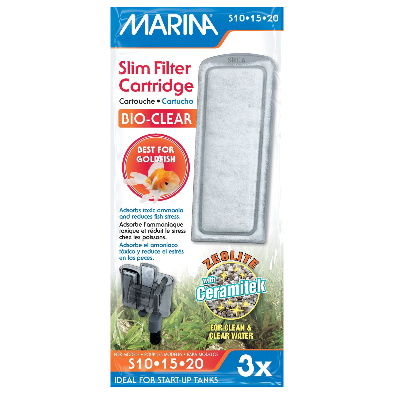 Marina Slim Filter Bio-Clear Cartridges, 3-Pack