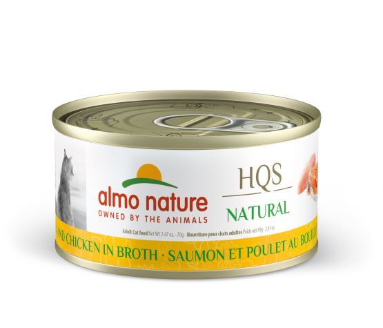 Almo Nature Hqs Natural Chat - Saumon Et Poulet Au Bouillon 70g - La niche&moi
