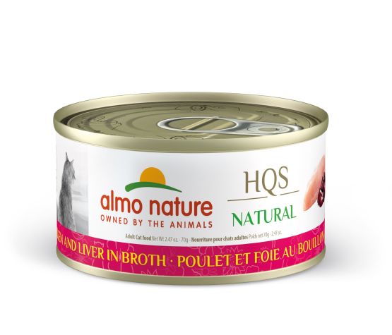 Almo Nature Hqs Natural Chat - Poulet Et Foie Au Bouillon 70g - La niche&amp;moi