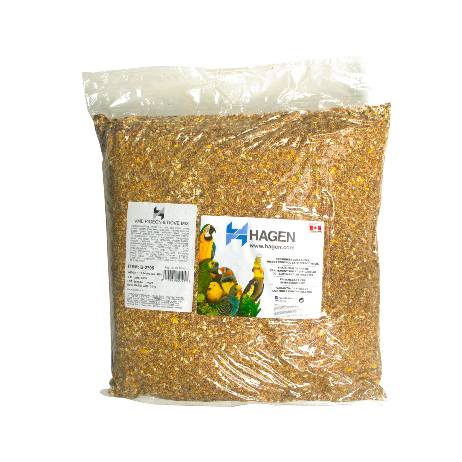 Mélange de graines de base EVM Hagen pour pigeons et colombes, 11,34 kg (25 lbs) - La niche&moi