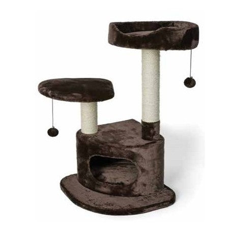 Bud&#39;z Arbre à Chat Condo 3 Niveaux/cachette/2 Perchoirs Brun (50x50x89.5cm) - La niche&amp;moi