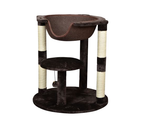 Bud'z 2-Level Cat Tree With Hanging Bed (66x66x73cm) Brown
