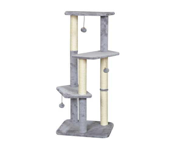 Bud&#39;z Arbre à Chat 3 Niveaux Avec Sisal (50x40x111cm) Gris - La niche&amp;moi