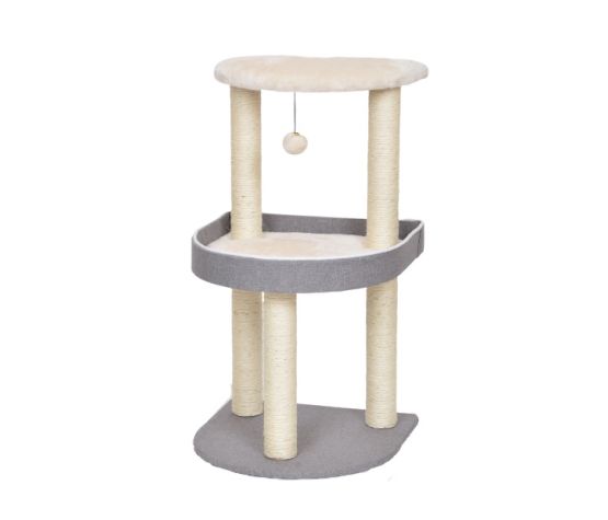 Bud'z Arbre à Chat Elbert 2 étages, Gris Et Blanc 48x48x85cm - La niche&moi