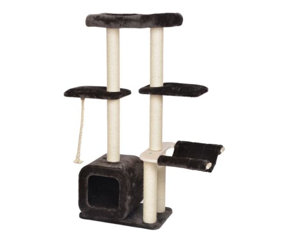 Bud'z Cat Tree Olympe With Hammock, Condo And Rope, Brown (58x38x140cm)