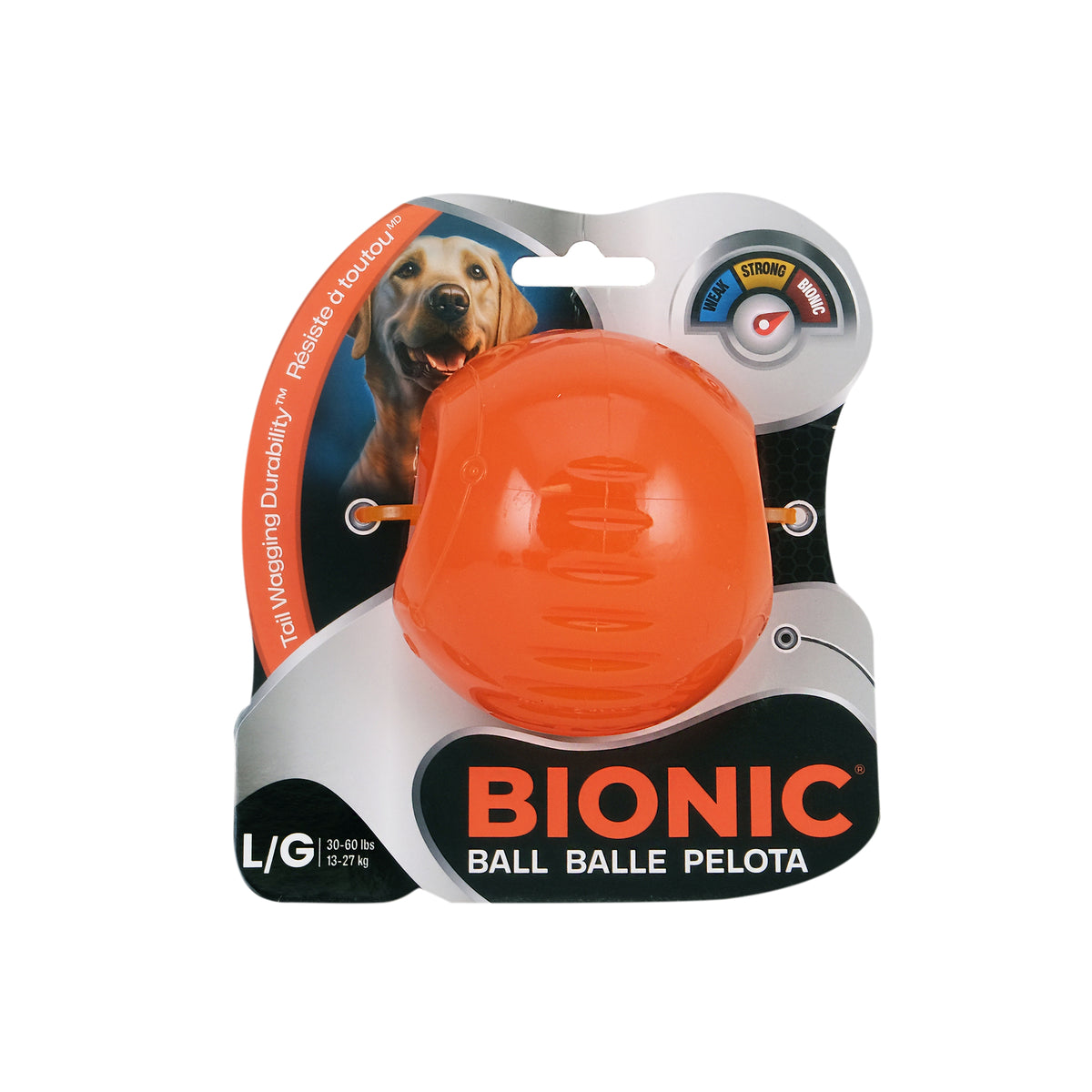 Jouet BIONIC, balle, grand, 8,2 cm (3,25 po) - La niche&amp;moi