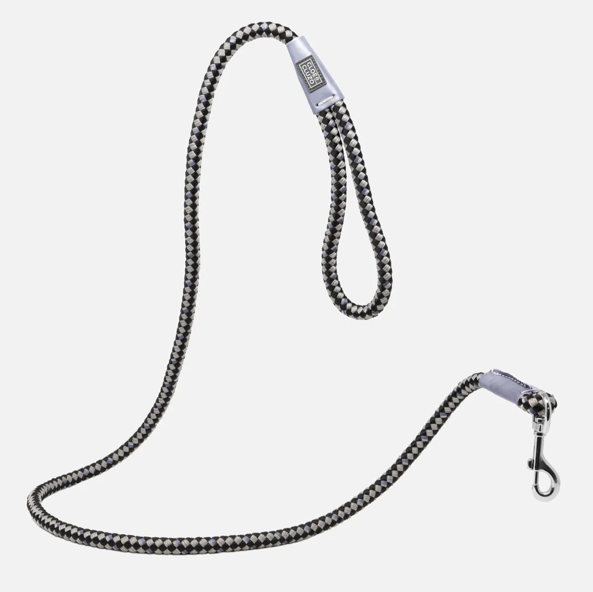 Laisse réfléchissante Corder Cloe & Cluzo, NOIR & GRIS - La niche&moi