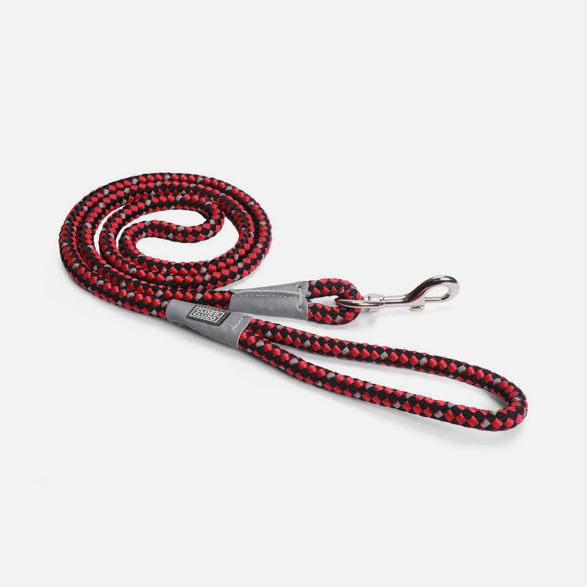 Laisse réfléchissante Corder Cloe &amp; Cluzo, ROUGE &amp; NOIR - La niche&amp;moi