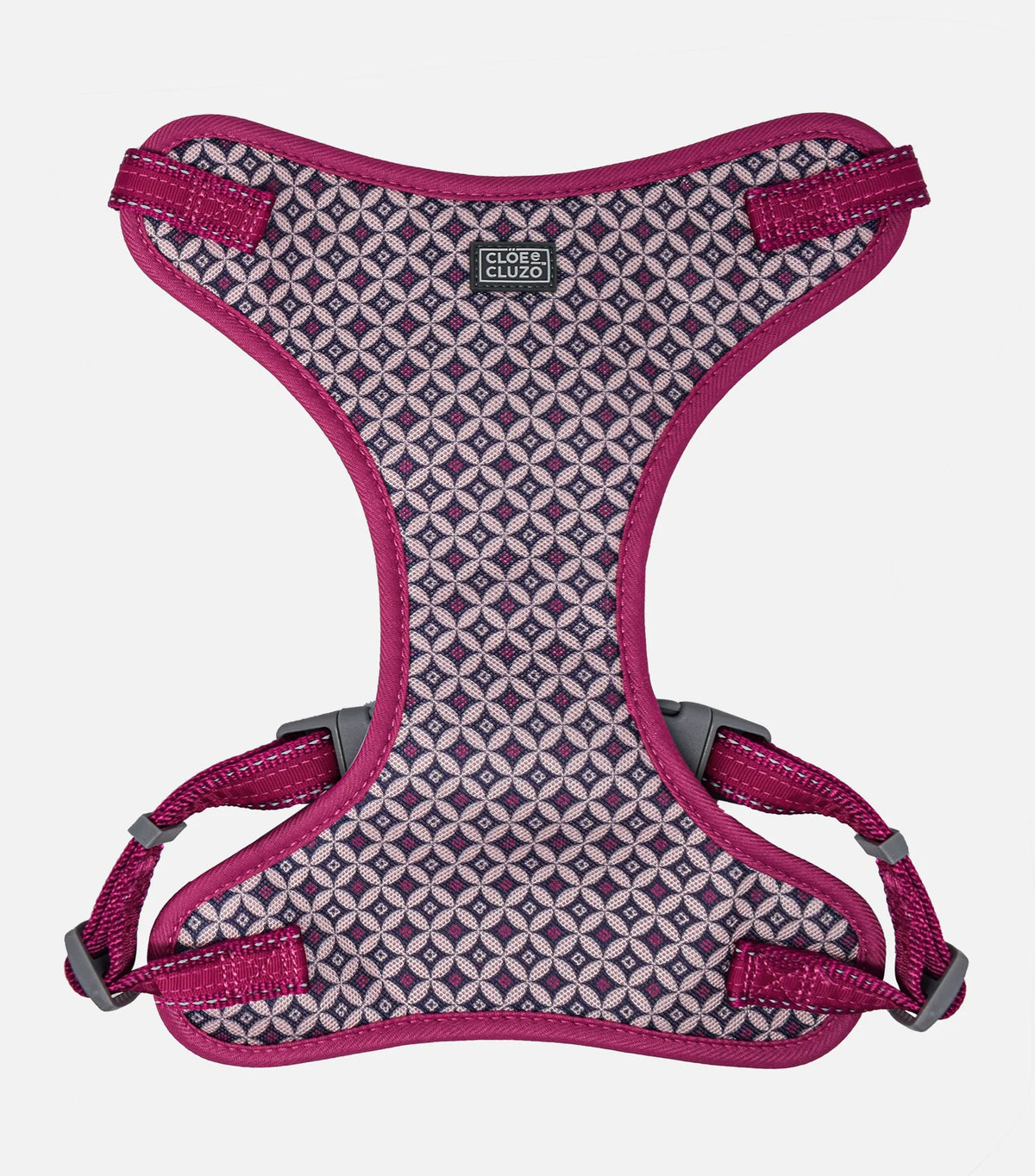 Harnais en maille réglable pour chiens, FLEURS L/XL - La niche&amp;moi