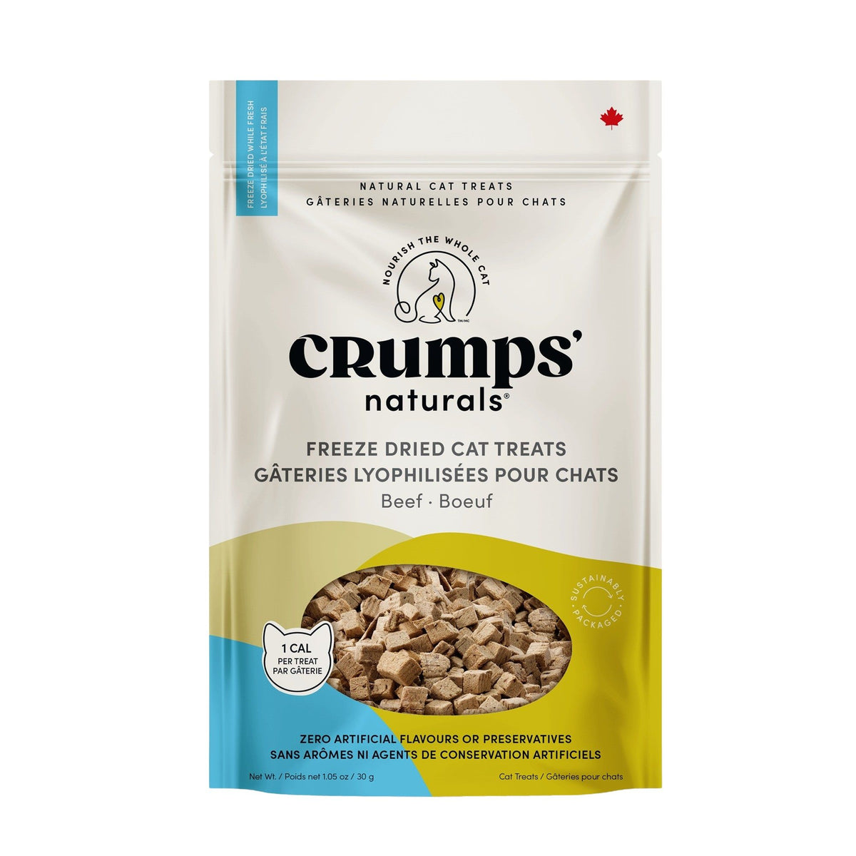 Crumps' Naturals Gâteries Pour Chat, Boeuf Lyophilisé 30g - La niche&amp;moi