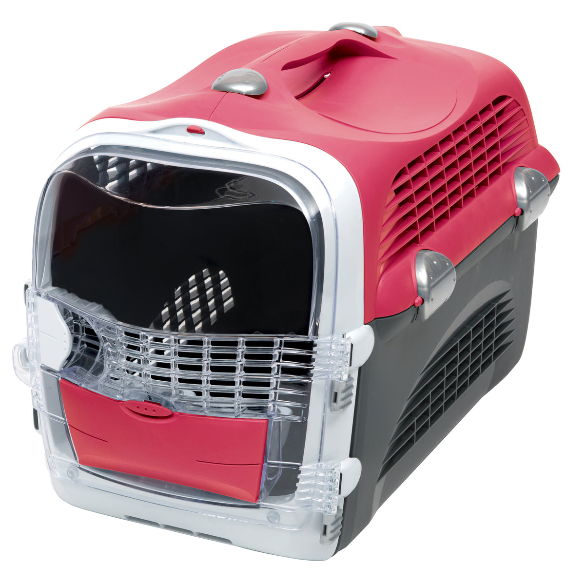 Cage de transport multifonctionnelle Cabrio Catit, rouge cerise - L. 51 x l. 33 x H. 35 cm (20 x 13 x 13,75 po) - La niche&amp;moi