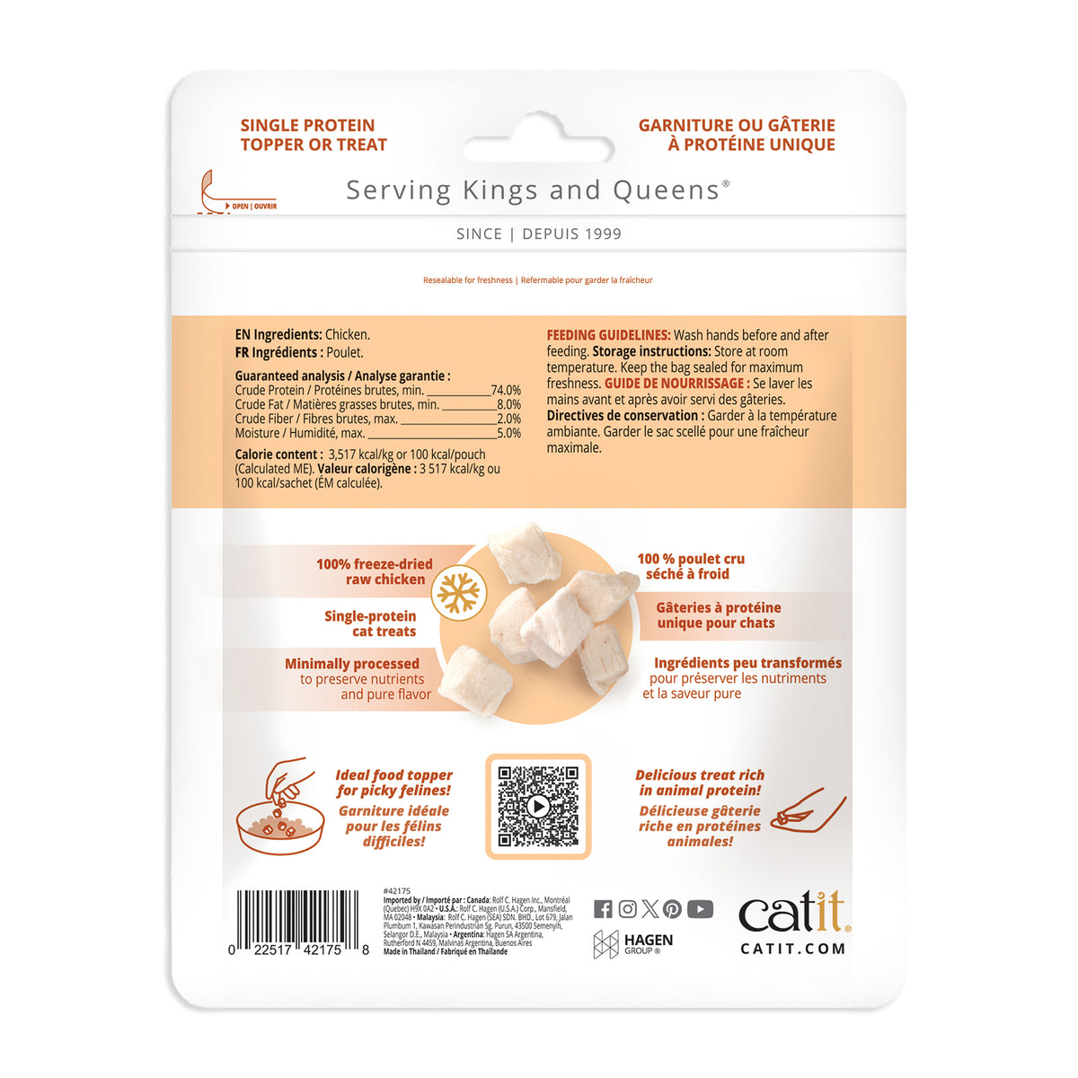 Gâteries Catit Cru séché à froid, Poulet, 28,4 g