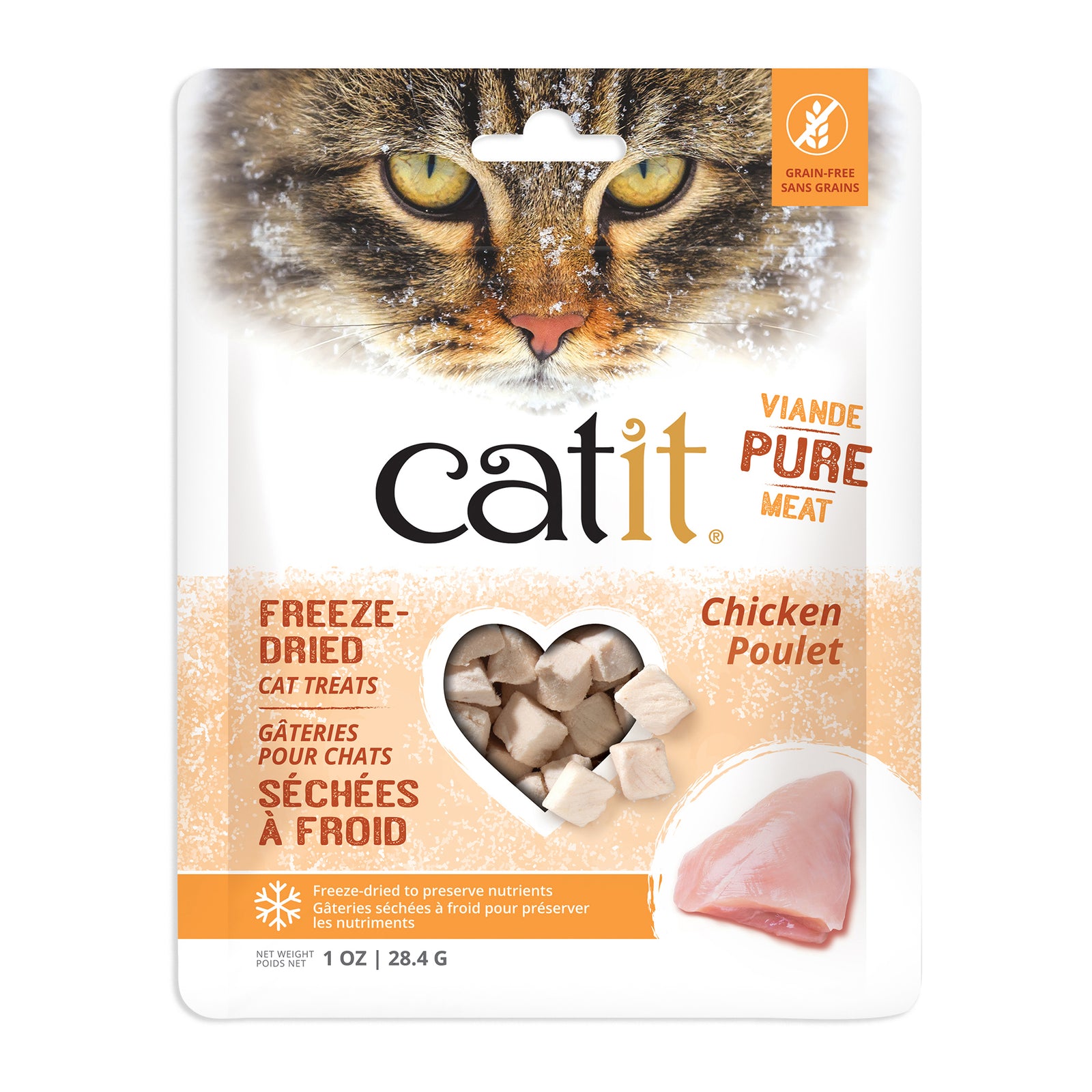 Gâteries Catit Cru séché à froid, Poulet, 28,4 g